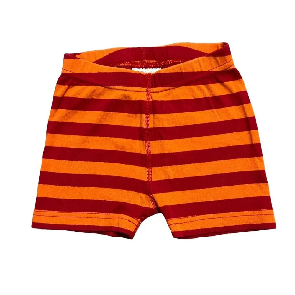 Hanna Andersson Sz 90 (3Y) Red & Orange Striped Short Pajamas